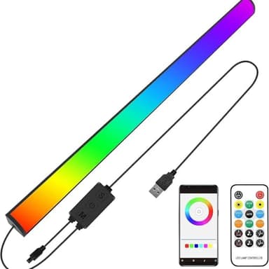 1pcs Barra de Luz LED RGB TV y Gaming 30cm, RGBIC USB Luces Ambiente Ritmo Musical con Control remoto ir de 17 teclas para juegos, PC, TV, fiesta