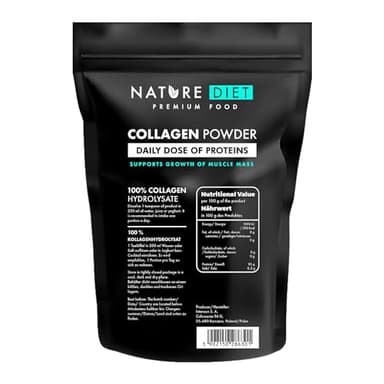 Nature Diet - Colágeno en polvo (Tipo I, III) | 600 g | Hidrolizado | Sin sabor | Péptidos de colágeno | Fuente de Proteína