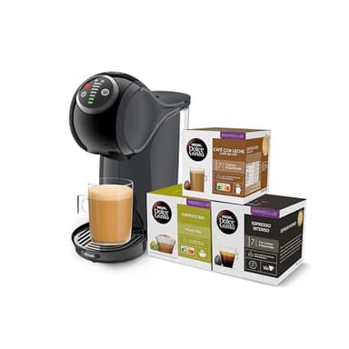 De'Longhi Nescafé Dolce Gusto Genio S Plus EDG315.B, Cafetera Automática, Máquina de Café de Cápsulas, Espresso Boost, Cappuccino, Apagado Automático de Ahorro de Energía, Presión de 15 Bares, Negro