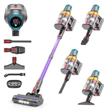aonus A9 MAX Aspiradora sin Cable, 58Kpa/600W Aspiradora Escoba sin Cable Potente, Separación de Polvo de 1.8L con Doble Taza Mejorada, 75 Minutos de Larga Duración, Adecuada para Pisos/Alfombras/Pelo