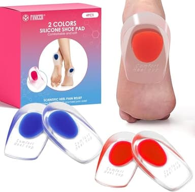 2 Pares Taloneras de Gel,Almohadillas de Gel Para Talones,Plantillas Talon para Plantar,Cómodas Taloneras Plantar, Plantillas de Talón que Reducen la Presión y el Dolor（L:40-45)）