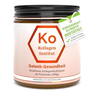 Kollagen Institut Polvo de colágeno para articulaciones, alta dosis de péptidos de colágeno, tipo 1, hidrolizado de colágeno bioactivo premium, 30 porciones para artrosis, dolor articular, cartílago,