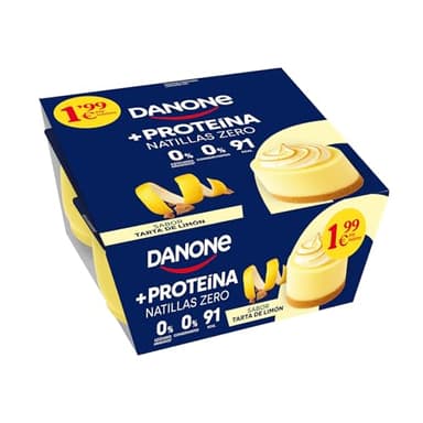 Danone Natillas Proteicas Sabor Tarta de Limón, 4 x 120g