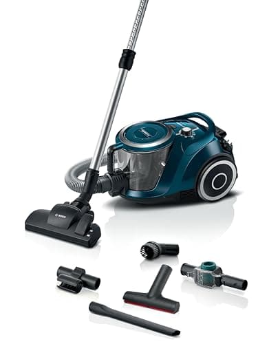 Bosch Serie 6 ProFamily BGC41XFMLY Aspiradora sin bolsa, ideal para alérgicos, filtro de higiene, trampa de juguetes, boquilla de tapicería XXL, boquilla de hendidura XXL, alta potencia de succión