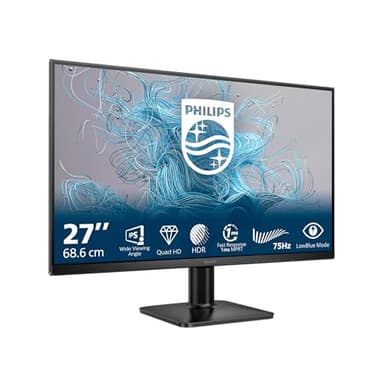 Philips 27E2N1500L - Monitor 27 Pulgadas QHD, 75Hz, LCD, IPS, 1 ms MPRT, Adaptive Sync., HDR10 (2560x1440, 1x HDMI 1.4, 1x DP 1.4), Negro