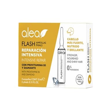 ALEA - Ampollas Hidratantes para el Cabello - Ampollas Flash - 3 x 15 ml - Nutre Intensamente el Cabello - Aporta Fuerza y Resistencia - Reparador de Puntas - Previene la Rotura - Pelo más Brillante