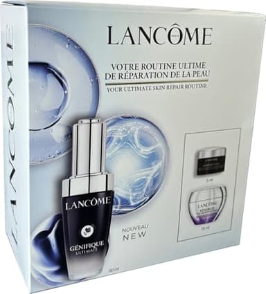 Lancôme - Ultimate Skin Repair Routine Set – Génifique Ultimate Serum 30 ml + Rénergie H.P.N. 300 péptidos crema 15 ml + Advanced Génifique Yeux 5 ml