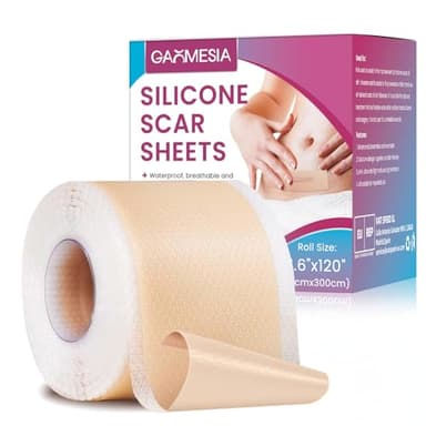 4CM x 300CM Parches de Silicona para Cicatrices en Rollo, Tiras de Silicona Suaves, Transpirables e Impermeables, para Cicatrices de Cesárea, Cirugía, Quemaduras, Queloides y Acné