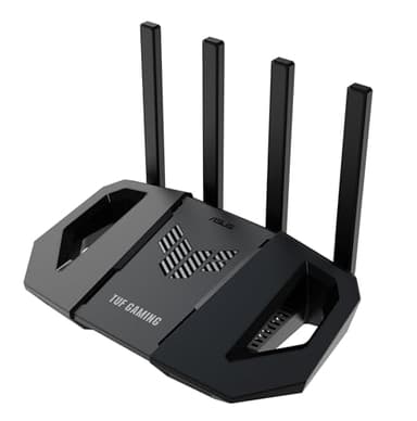 ASUS TUF Gaming BE3600 - Router WiFi 7 de Doble Banda, 802.11be, 2,5 Gbps, Modo de Juego móvil, WiFi en Malla, Gear Accelerator, QoS Adaptable, Redireccionamiento de Puertos, Mobile Tethering