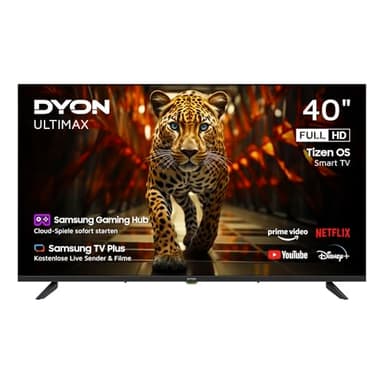 DYON ULTIMAX 40F-TI - 40 pulgadas Full HD Smart TV con Samsung Tizen OS, sintonizador triple (DVB-C/-S2/-T2), Samsung Smart & Gaming Hub, Prime Video, Netflix, Disney+ [2025]