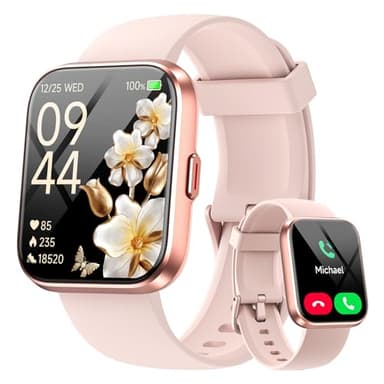 Reloj Inteligente Mujer con Llamadas y Voz de Alexa, Whatsapp Notificaciones, 1.8" Smartwatch for Women con SpO2/Pulsómetro/Monitor de Sueño, 110 Modos Deportes, IP68 Regalo para iPhone Android