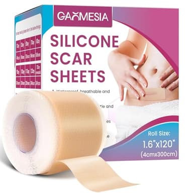 Parches de Silicona para Cicatrices en Rollo 4 × 300 cm, Tiras de Silicona Reutilizables Autoadhesivas, Transpirables e Impermeables, Ayudan a mejorar el aspecto de la piel