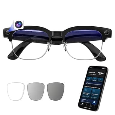 smartia – Gafas Inteligentes con cámara, Modelo 2026, App en español, Gafas Bluetooth Sonido Hi-Fi, IA GPT 5 integrada por Voz, Smart Glasses fotocromáticas, Cámara de 33 MP 4K (Vision Pro Modern)