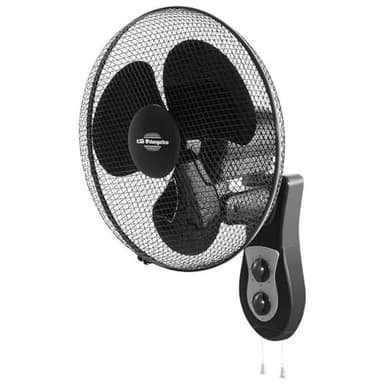 Orbegozo WF 0141, Ventilador de pared, 40 W, 3 velocidades, temporizador de 120 minutos, rejilla de protección, movimiento oscilante, 3 aspas de 40 cm, color negro.