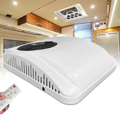 Giuggiolared Autocaravana Aire Acondicionado 12V-220V, Aire Acondicionado Caravana con Refrigeración Y Calefacción, para Caravana, Camionetas, Autocaravanas, Camiones, Incluye Mando a Distancia,220V
