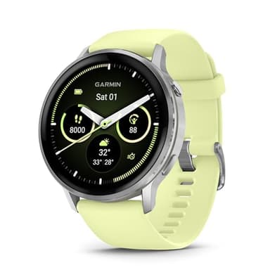 Garmin Venu 4, 45 mm, Smartwatch Premium con GPS, Pantalla táctil AMOLED, Diseño de Acero Inoxidable, Linterna LED, Funciones avanzadas de Salud y Forma física, 14 días de autonomía, Amarillo