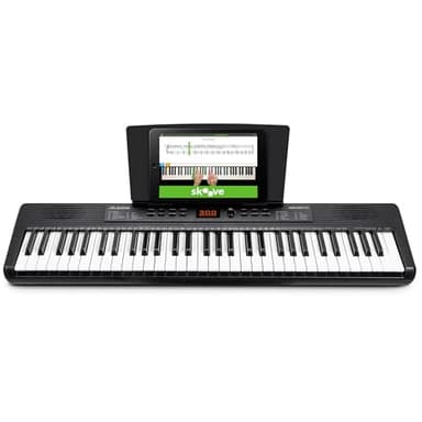 Alesis Melody 61 Teclado Piano Eléctrico para Principiantes con 61 teclas, con Altavoces, Atril para Partituras o Tablet, 300 sonidos y Lecciones de música sin Accesorios