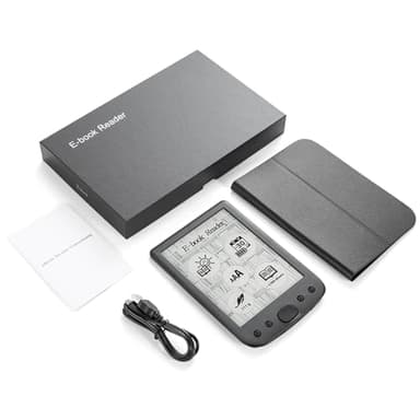 LUCKDANO El Lector de Libros Electrónicos Pocket Treasure de 6 Pulgadas con Pantalla Táctil de Tinta Electrónica, Lector de PDF Portátil de y Video con Altavoz Incorporado, Mejora la Experiencia de