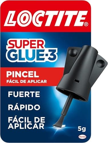 Loctite Super Glue-3 Pincel, pegamento transparente con pincel aplicador, adhesivo universal de triple resistencia, con fuerza instantánea y de fácil uso, 1x5 g (el paquete puede variar)