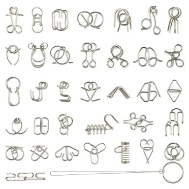 Kievano Rompecabezas de Metal de 36 Piezas | Construcción de Acero Resistente | Juego Educativo para niños y Adultos | Mini Puzzle con Instrucciones