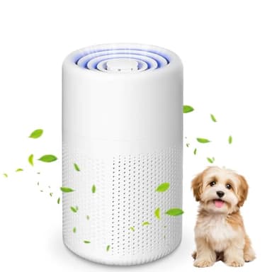 Purificador de Aire con Filtro HEPA, Purificador de aire Para alérgicos, Air Purifier con Aromaterapia, Elimina de Alergia Polen Olor y Caspa de Mascota, humo, Blanco