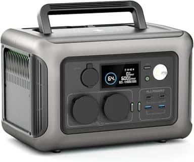 ALLPOWERS R600 Estación de Energía Portátil, Batería LiFePO4 de 299 Wh, Generador Solar de Salida de CA de 2 * 600 W (Pico1200 W), Carga Rápida de 1 Hora, Adecuado para Viajes, Camping, RV, Emergencia