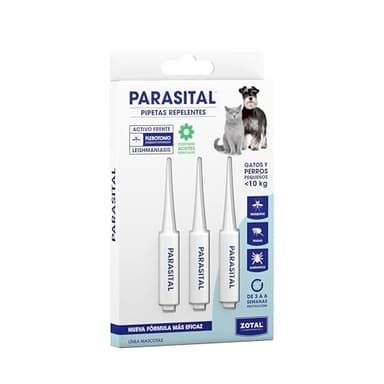 Zotal Parasital Pipetas Perros Pequeños y Gatos - hasta 10 kg - Blíster de 3 Pipetas - Protección Pulgas, Garrapatas y Mosquitos - 3 a 6 Semanas por Pipeta - Resistente al Agua - Pack 1 Blíster