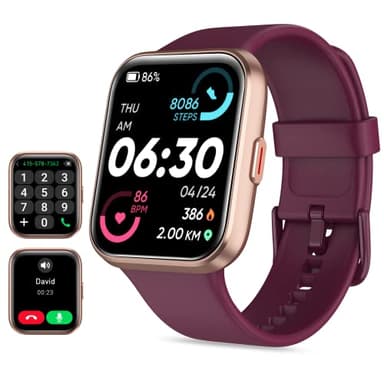 Tensky Reloj Inteligente Mujer con Llamadas y Voz de Alexa, Whatsapp Notificaciones, 1.85" Smartwatch Mujer con SpO2/Pulsómetro/Monitor de Sueño, 110 Modos Deportes, 3ATM Regalo para iPhone Android