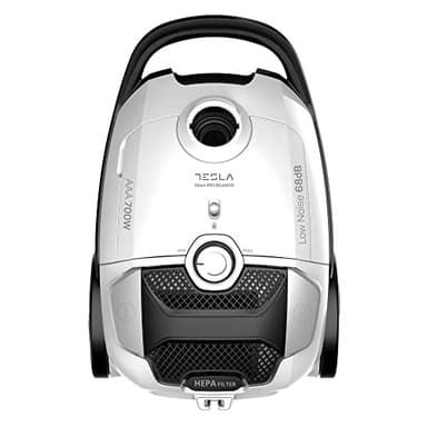 TESLA Aspirador BG400W con Bolsa, 700W, Depósito 3L, Filtro HEPA Lavable, Radio de Trabajo de 10m, Blanco