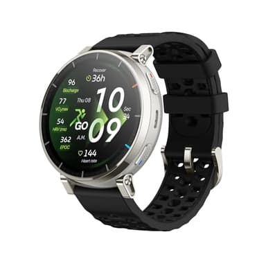 Amazfit Active 3 Premium Reloj Inteligente GPS Running, 45mm, Pantalla AMOLED 1,32" Zafiro, Batería de 12 Días, 4 GB Almacenamiento, NFC, Mapas Offline, 170+ Deportes, Smartwatch para Android iPhone