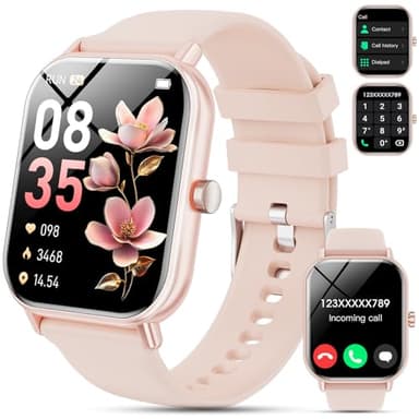Reloj Inteligente Hombre Mujer, 1.85'' Smartwatch Hombre Mujer con Llamadas Bluetooth, 200+ Modos Deportivos Pulsera Actividad con Pulsómetro, Sueño, Impermeable IP68 Smart Watch Para iOS Android