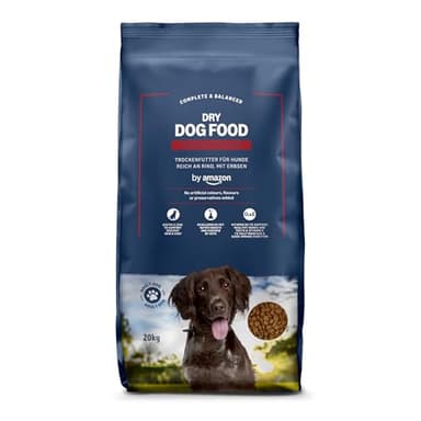 by Amazon - Alimento seco completo para perro adulto rico en vacuno con guisantes, 20kg, Paquete de 1