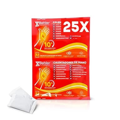 Calentadores de Manos Desechables – 25 Pares | hasta 10h de Calor | Activados por Aire | Ideales para Invierno, Esquí, Senderismo y Deportes al Aire Libre | Pack Ahorro