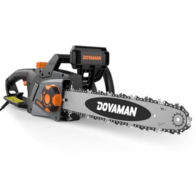 DOVAMAN Motosierra Eléctrica de 2400W, Tensión sin Herramientas en un Paso, 40cm Barra y Cadena Oregon, 15m/s Velocidad de Cadena, Lubricación Automática, Freno Mecánico y 2 Cadenas - DCS01A