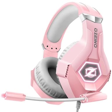 Ozeino Auriculares Gaming para Ps4 Ps5 PC Xboxone, Cascos Gaming con Cancelación de Ruido con Micrófono, Luz LED, Graves Envolventes, Auriculares con Memoria Suave
