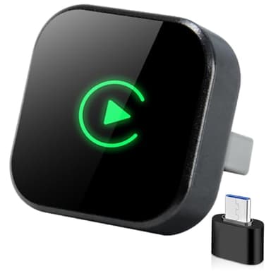 Adaptador inalámbrico CarPlay para iPhone y Android Auto - Adaptador USB 2 en 1 a adaptador inalámbrico de coche, convierte con cable a CarPlay inalámbrico, conexión automática WiFi de 5.8 GHz, apto