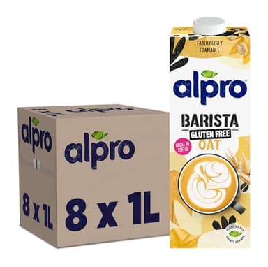 Alpro Bebida Vegetal de Avena Sin Gluten Barista - Pack de 8 x 1L