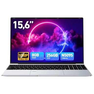 Tuonoyee Ordenador portátil de 15,6 Pulgadas, 8 GB RAM 256 GB SSD, procesador Celeron N5095 Quad-Core, Teclado retroiluminado, desbloqueo con Huella Digital, portátil para Estudiante y Trabajo