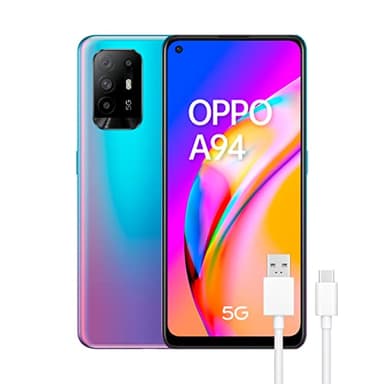 OPPO A94 5G + Pack de Regalo (USB 3.1 Type-C) - Smartphone 128GB, 8GB RAM, Dual SIM, Pantalla 6,43”, Cámara 48MP+8MP+2MP+2MP, Batería 4310mAh, Carga Rápida 30W – Azul