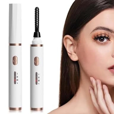 Colexy Rizador de Pestaña Termico, Rizador de Pestañas Electrico, Rizadors de Pestaña Eléctrico con Calefacción, Rizadors de Pestañas Recargable USB con 3 Ajustes de Temperatura (Blanco)