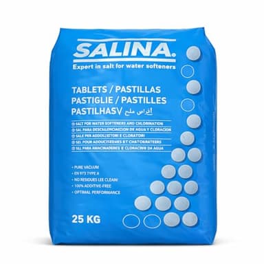 LLOFER - Sal en Tableta - Descalcificación de Agua - Agua más Clara y Suave - Sal para Piscina 25 kg