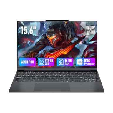 15,6 Pulgadas Ordenador Portátil Twin Lake N150 CPU, PC Portatil 16GB RAM 512 GB SSD, Pantalla Metal Laptop Win 11, Teclado Retroiluminado, Desbloqueo Huellas Dactilares, Webcam,WiFi 5, USB 3.0