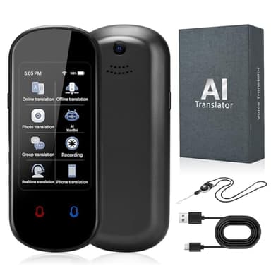 Umelee Traductor Instantáneo de Voz para 138 Idiomas, Traducción de Voz/Foto/En Línea/Fuera de Línea, Traductor de Idiomas IA Portátil para Viajes, Negocios y Aprendizaje