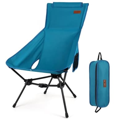 RISEPRO Silla de camping al aire libre mejorada, portátil, ligera, respaldo alto, plegable, con estructura triangular de estudio y bolsillo de 2 lados para mochileros al aire libre, senderismo, viajes