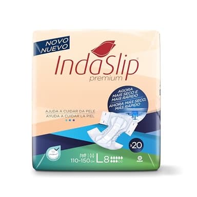 INDASLIP Pañales para adultos Talla grande (L8), 20 unidades