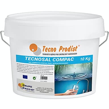 Tecno Prodist TECNOSAL COMPAC (10 Kg) Sal compacta Especial para descalcificadores - En Cubo, fácil aplicación, más Comodidad