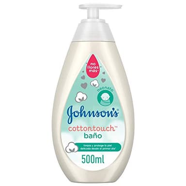 Johnson's Baby Gel de Baño Cottontouch (1x500 ml), Gel de baño para bebé con algodón, gel de ducha hipoalergénico, para la piel fina y delicada de bebés recién nacidos