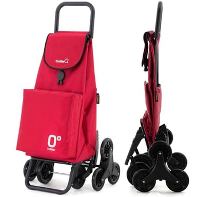 GARMOL Carro de la Compra Térmico Plegable 55 litros |Bolsillo Térmico Interior de 11 litros | Carro de la Compra 8 Ruedas Sube Escaleras de Gran Capacidad | Carrito Plegable Color Rojo