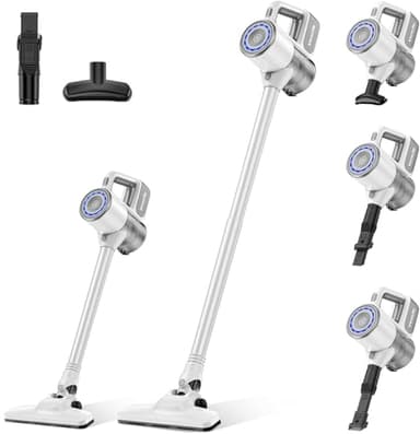 VersLife Aspiradora sin Cable S6PRO, 30kPa Aspirador Escoba sin Cable Potente, Diseño Sin Enredos, Filtración HEPA/Herramientas Multifuncionales, Aspirador Inalámbrico Antienredo para Pelo de Mascota