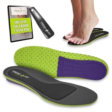 SUPER PACK Plantillas fascitis plantar 3 Capas + Calzador + Guía Cuidado de Pies | Memory Foam + Talonera + Base Perforada | Alivio Dolor de Pies Hombre y Mujer | Fabricadas en España (39-41)